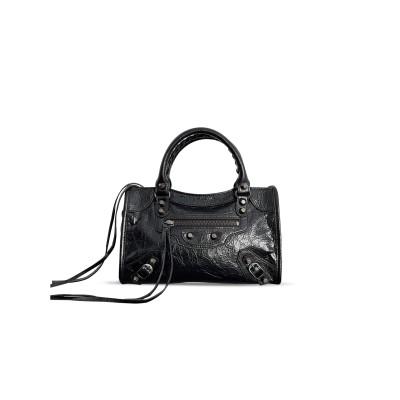 BALENCIAGA WOMEN'S LE CITY BAG MINI IN BLACK 8063952ABEN1000 (23.8*16*6.3cm)
